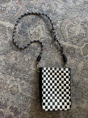 Target universal thread crossbody bag checkered black and white